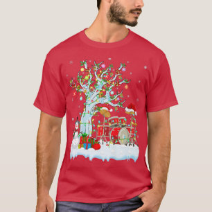 Funny Drum Music Xmas Tree Lighting Santa Hat Drum T-Shirt