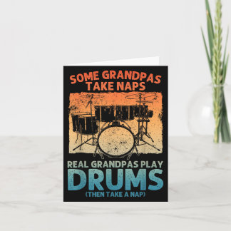 Funny Drummer Art For Grandpa Men Drumline Drummin Card