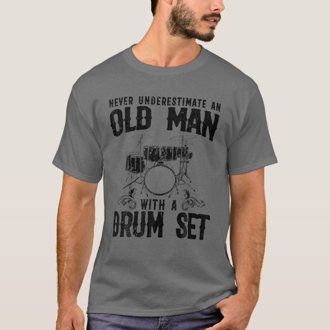 Funny Drummer Art For Men Women Drum Player Drummi T-Shirt (Front)