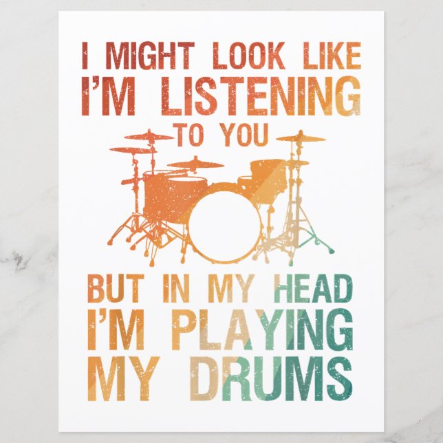 Funny Drummer Art For Men Women Drum Player Percus (Front)
