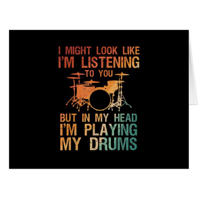 Funny Drummer Art For Men Women Drum Player Percus (Front Horizontal)