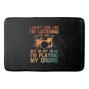 Funny Drummer Art For Men Women Drum Player Percus Bath Mat