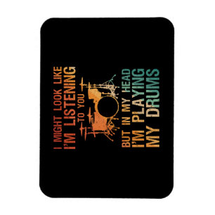 Funny Drummer Art For Men Women Drum Player Percus Magnet