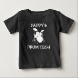 Funny Drummer Baby Daddy's Drum Tech Rock & Roll B Baby T-Shirt<br><div class="desc">This funny Rock 'N' Roll Baby design features a cool drum kit and the caption "DADDY'S DRUM TECH" - perfect for a rock and roll baby shower, and a fantastic baby gift for your favourite drummer! Be sure to visit the DrumJunkie Graphics store for more amazing musician merch and gift...</div>