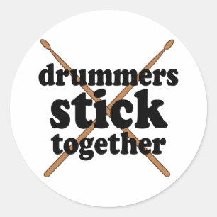 Funny Drummer Classic Round Sticker