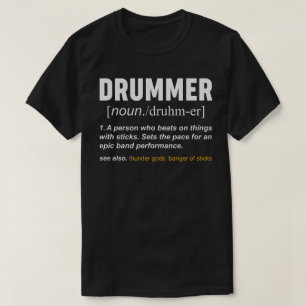 Funny Drummer Definition Musician Band Drums Quote T-Shirt