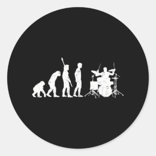 Funny Drummer Drumming Drums Percussion I Classic Round Sticker