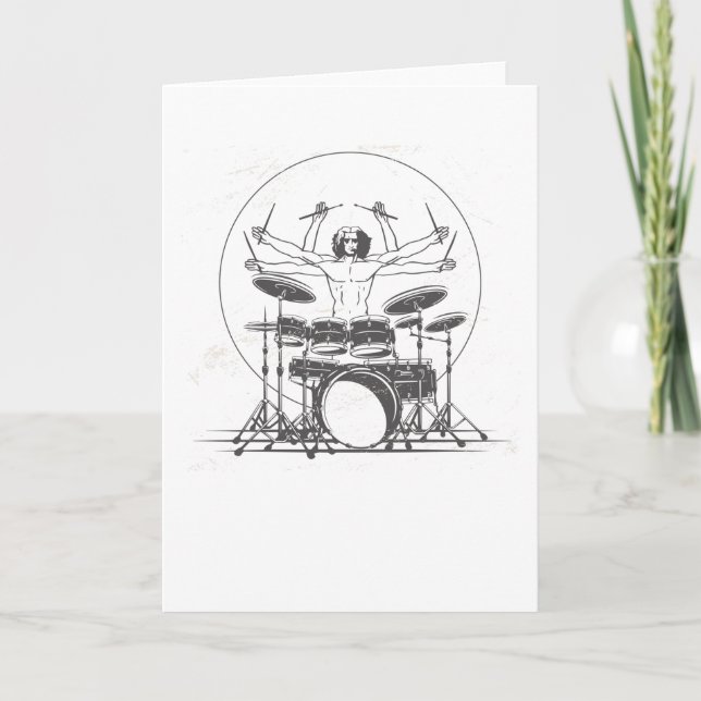 Funny Drummer Drums Gift Card (Front)