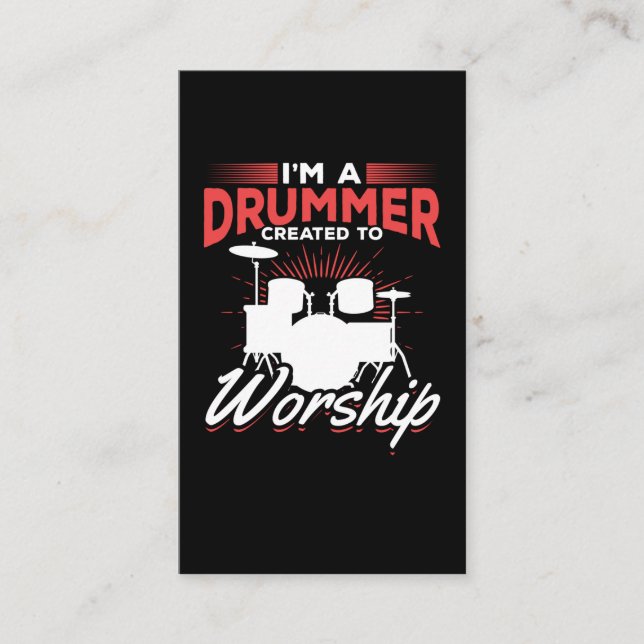 Funny Drummer Quote Drum Set Business Card (Front)