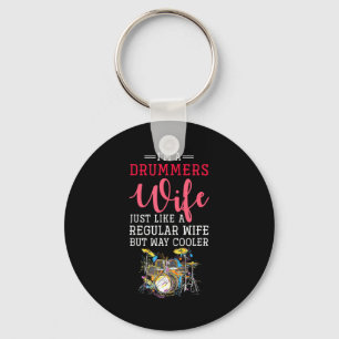 Funny Drummers Wife Valentines Day Gift Drums Key Ring