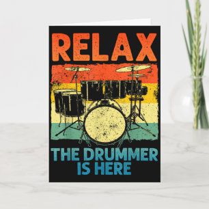 Funny Drumming Art For Men Women Drumline Drum Set Card