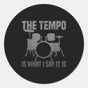 Funny Drumming Art For Men Women Drumline Drum Set Classic Round Sticker