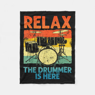 Funny Drumming Art For Men Women Drumline Drum Set Fleece Blanket