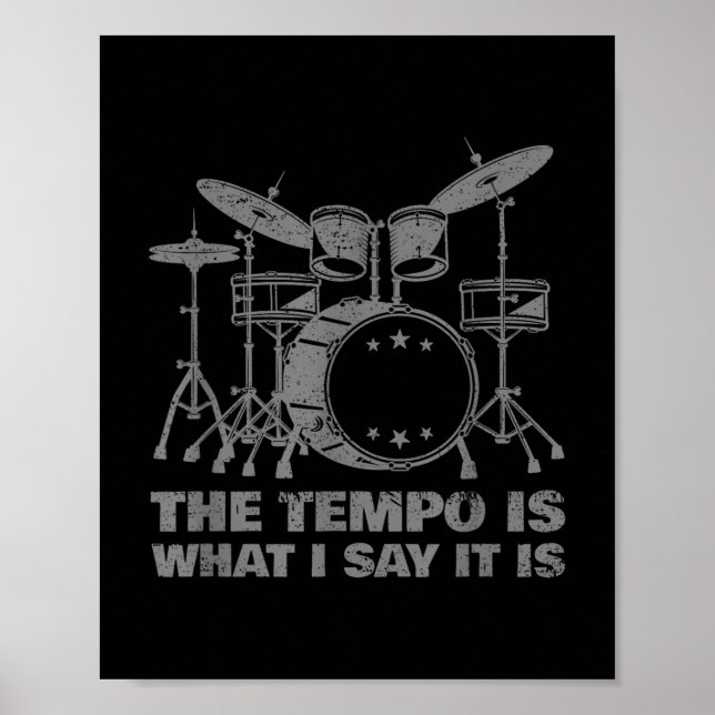 Funny Drumming Art For Men Women Drumline Drum Set Poster (Front)