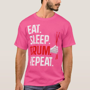 Funny Drumming Art For Men Women Drumline Drum Set T-Shirt