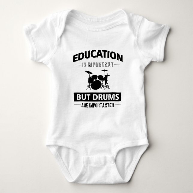 Funny Drumming Baby Bodysuit (Front)