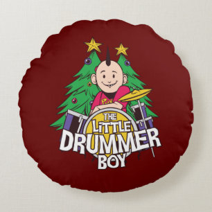Funny Drums Christmas Design For Drummer Boy Round Cushion