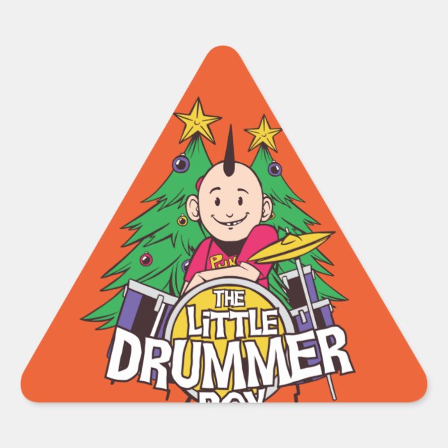 Funny Drums Christmas Design For Drummer Boy Triangle Sticker (Front)