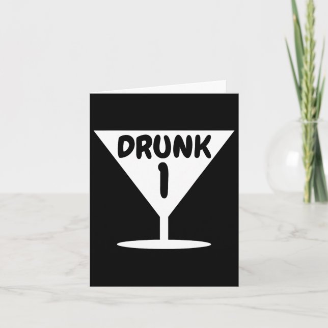 Funny Drunk 1 Party Thing Halloween Costume  Card (Front)