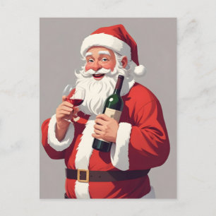 Funny Drunk Santa Holiday Postcard