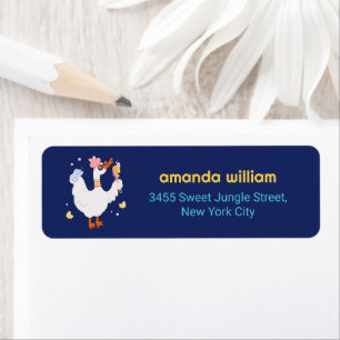 Funny Duck Bath Rubber Baby Shower Return Address