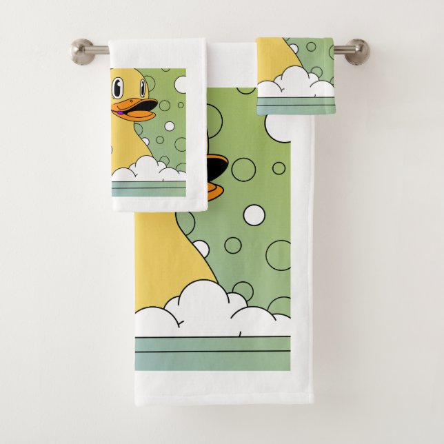Funny Duck Bathroom Towel Set – Custom 3-Piece Set (Insitu)