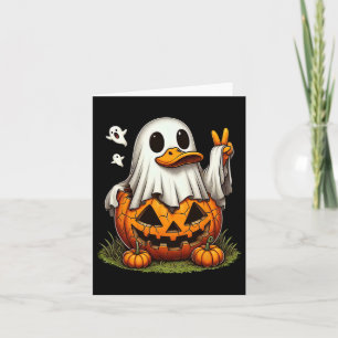 Funny Duck Boo Halloween Ghost Womens Mens Kids Card