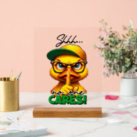 Funny duck cares word art