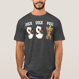 Funny Duck Cat Pun Meme Men Women Kids Funny Duck T-Shirt