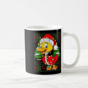 Funny Duck Christmas Lights Santa Costume Ugly Xma Coffee Mug