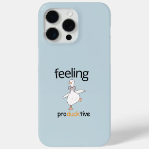 Funny Duck Custom Text Feeling Producktive Blue iPhone 15 Pro Max Case