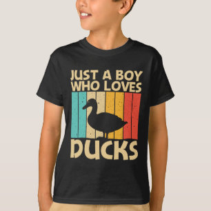 Funny Duck Design For Boys Kids Duck Farmer Huntin T-Shirt