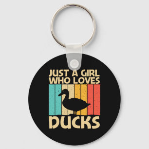 Funny Duck Design For Girls Kids Duck Farmer Hunti Key Ring