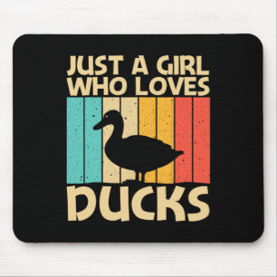 Funny Duck Design For Girls Kids Duck Farmer Hunti Mouse Pad