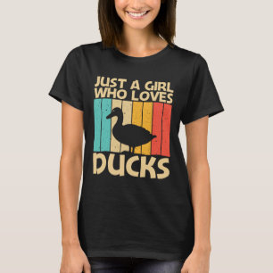 Funny Duck Design For Girls Kids Duck Farmer Hunti T-Shirt