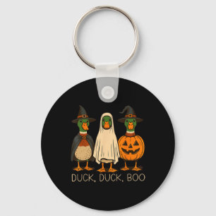 Funny Duck Duck Boo Halloween Costume Duck Key Ring