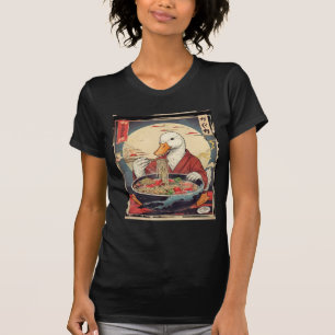 Funny Duck Eating Ramen Japanese Art T-Shirt