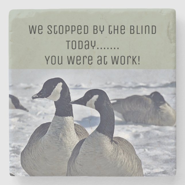 Funny Duck Goose Hunting Stone Coaster (Front)