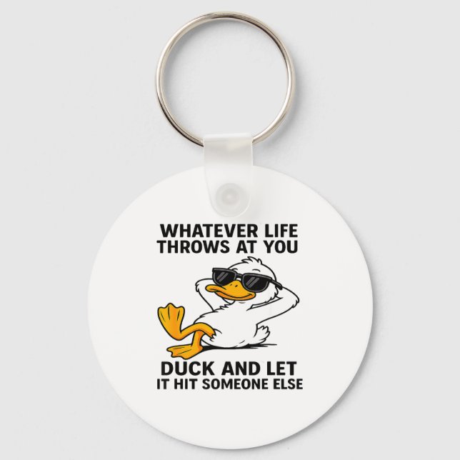 Funny Duck Graphic Men Women Funny Quote  Key Ring (Front)