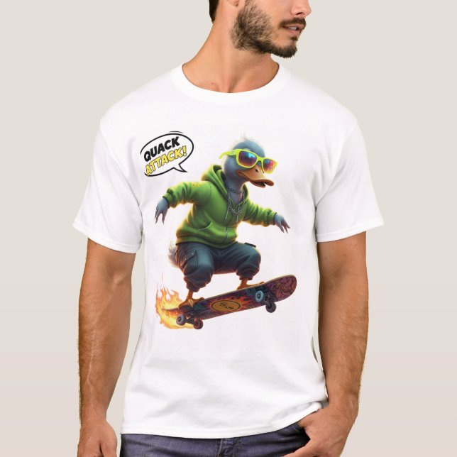 Funny Duck  Graphic Tee for Skaters & Trendy Vibes (Front)