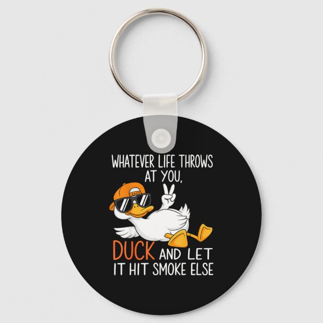 Funny Duck Graphic Tees Men Women Funny Quote  Key Ring (Front)
