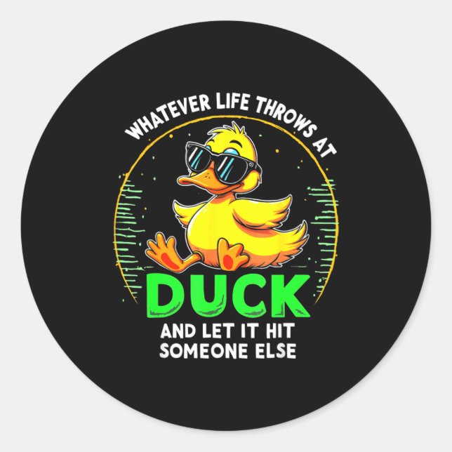 Funny Duck Graphic Tees Men Women Teens Funny Quot Classic Round Sticker (Front)