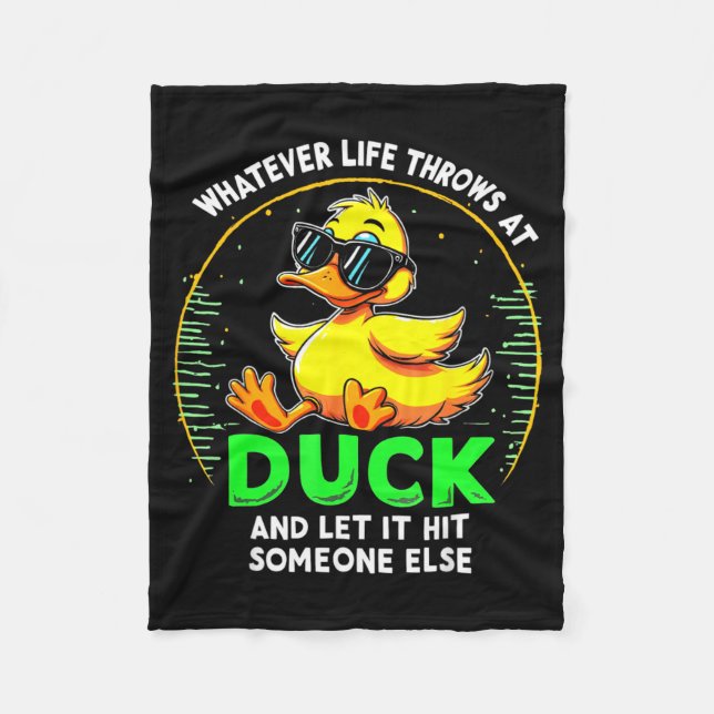 Funny Duck Graphic Tees Men Women Teens Funny Quot Fleece Blanket (Front)