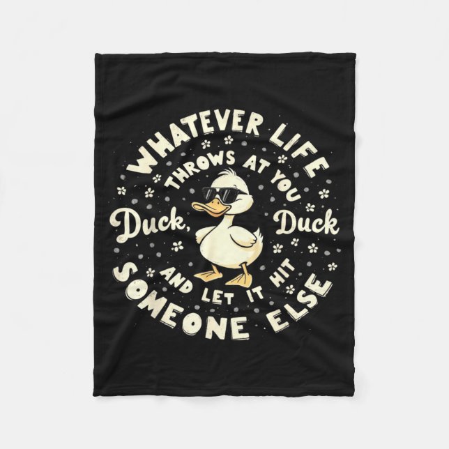 Funny Duck Graphic Tees Men Women Teens Funny Quot Fleece Blanket (Front)
