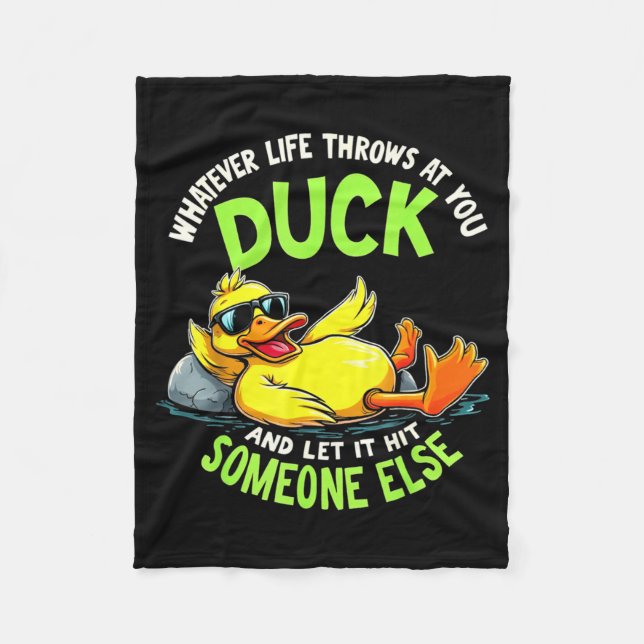 Funny Duck Graphic Tees Men Women Teens Funny Quot Fleece Blanket (Front)