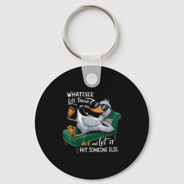 Funny Duck Graphic Tees Men Women Teens Funny Quot Key Ring (Front)