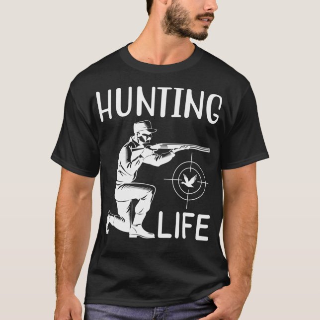 Funny Duck Hunter black pet  T-Shirt (Front)