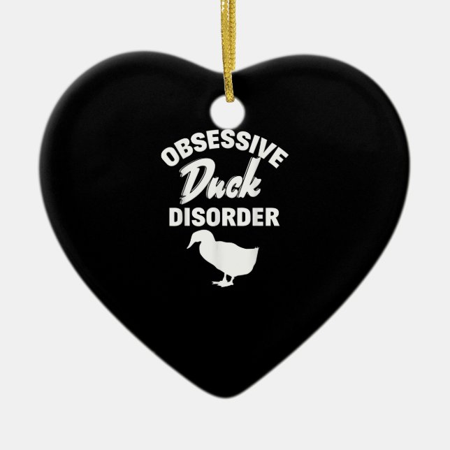 Funny Duck Hunting Odd Obsessive Duck Disorder Ceramic Tree Decoration (Front)