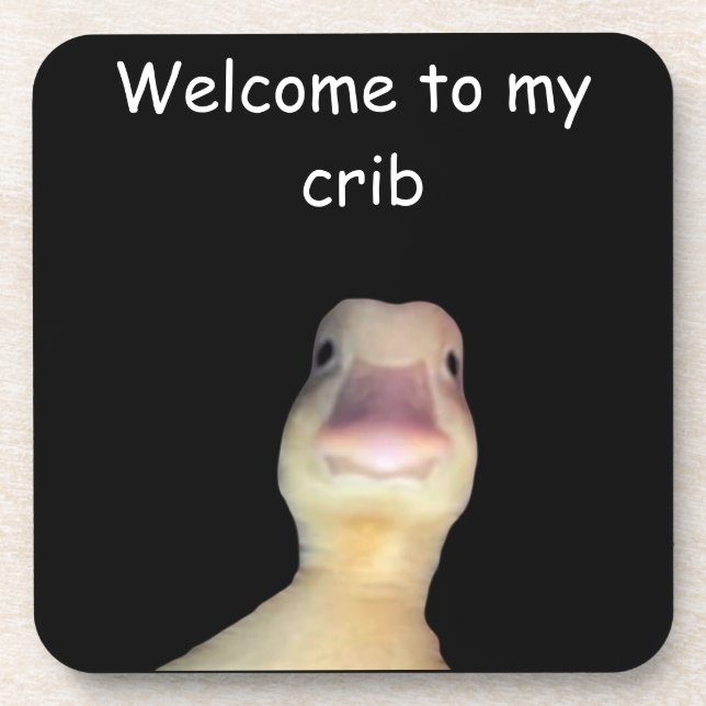 Funny Duck Meme – “Welcome to My Crib” Cute Animal Coaster (Front)