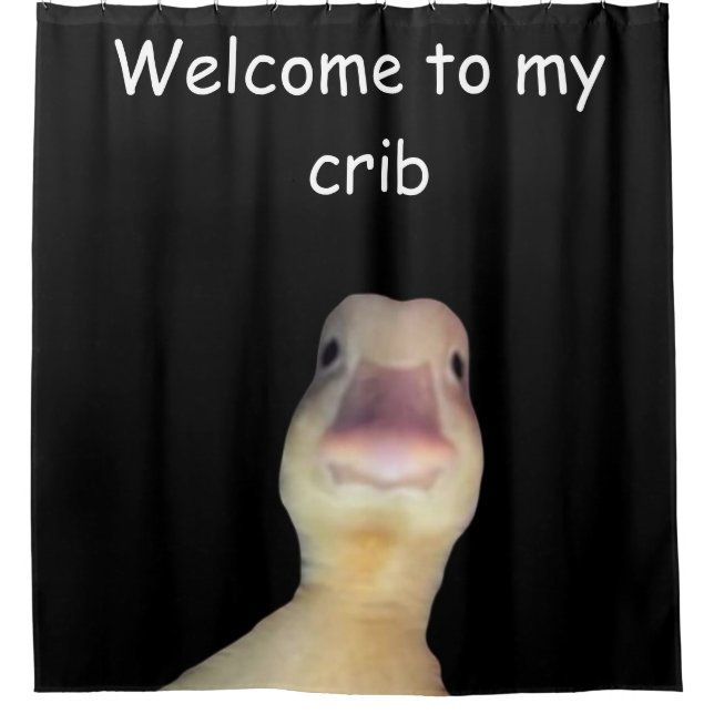 Funny Duck Meme – “Welcome to My Crib” Cute Animal Shower Curtain (Front)